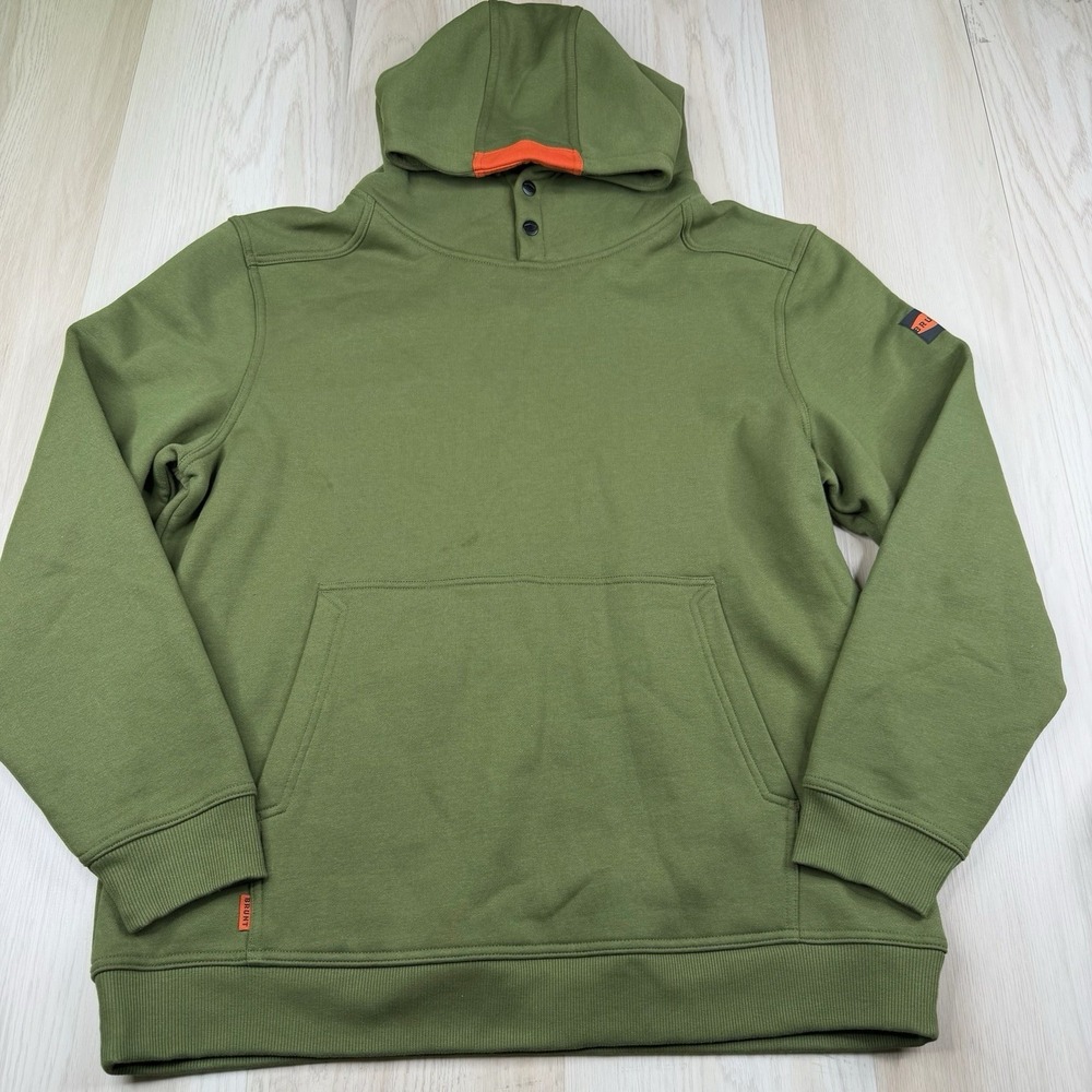 Brunt Workwear Shevlin Pullover Hoodie Heavyweight Sweatshirt Mens Size XL Green